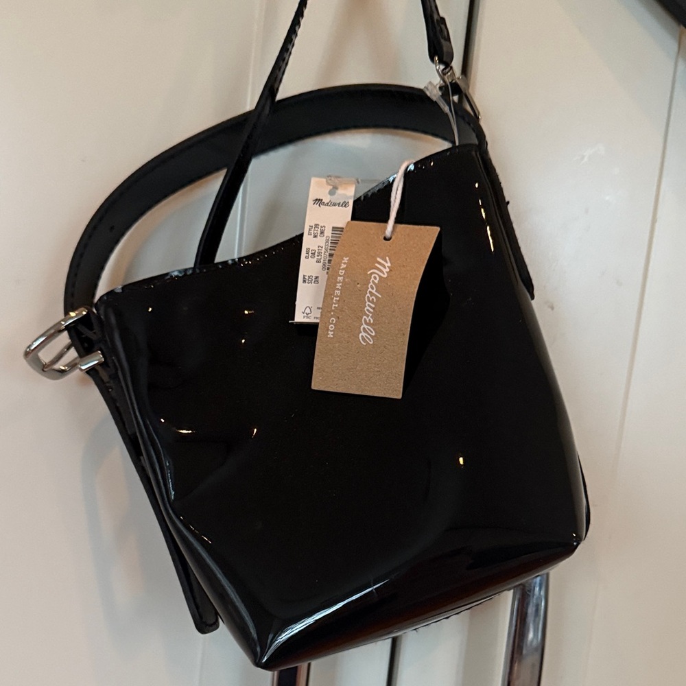Madewell Glossy Black Shoulder Bag